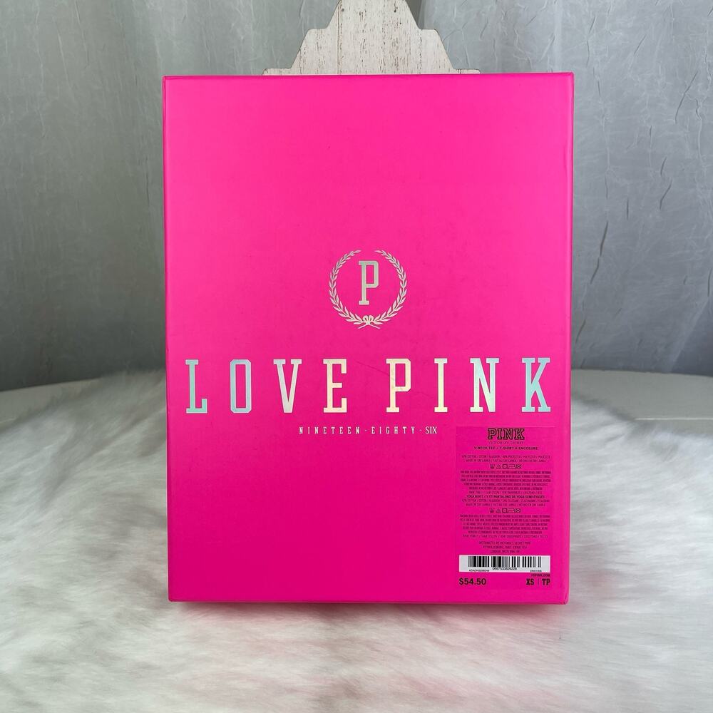 Victoria’s Secret PINK Gift Display Decor Box Silver Holograph Logo Black Bow